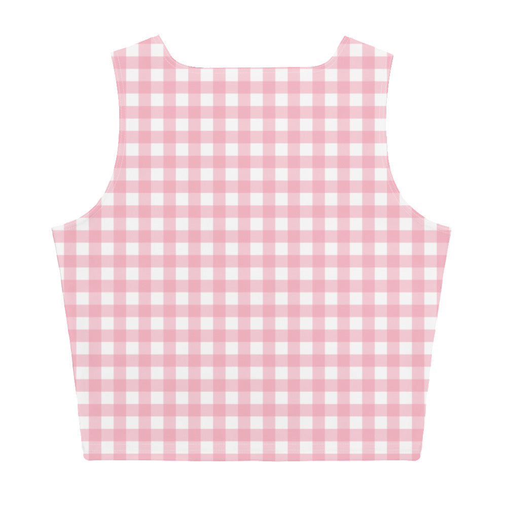 Pink Checkered Crop Top