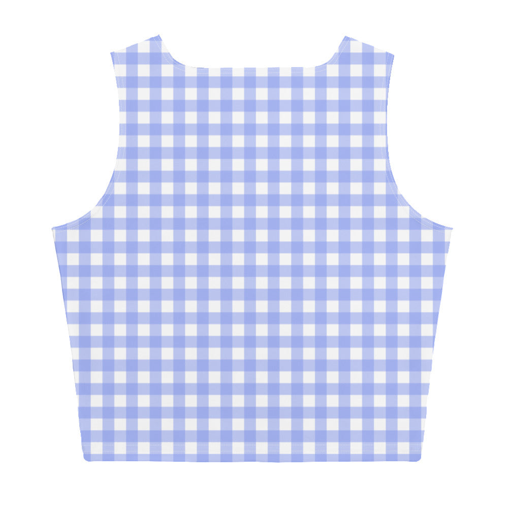 Blue Checkered Crop Top