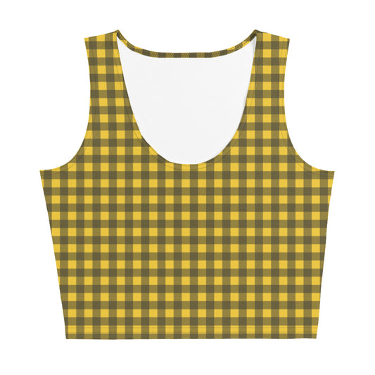 Yellow Checkered Crop Top