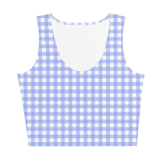 Blue Checkered Crop Top