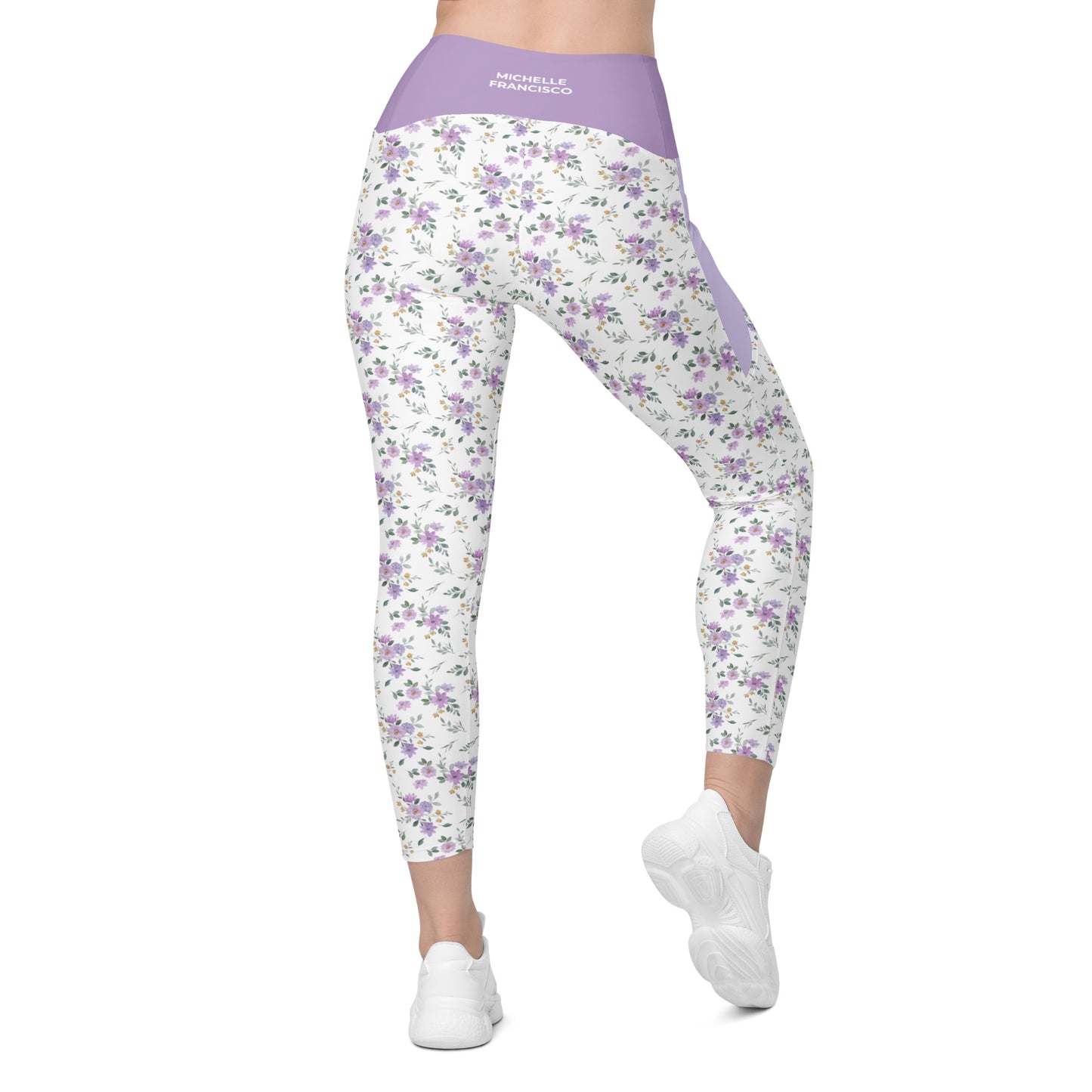Blooming Crossover Leggings with Pockets