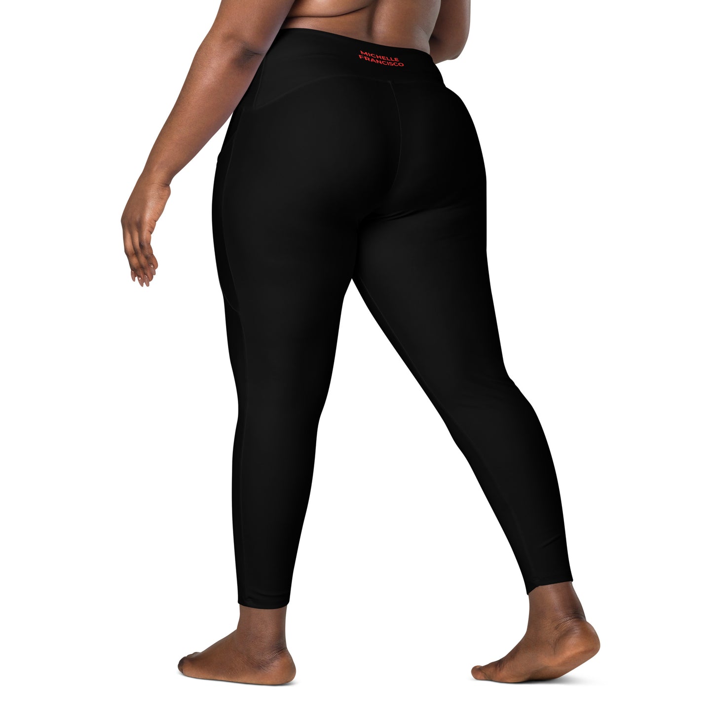 Black Crossover Leggings with Pockets