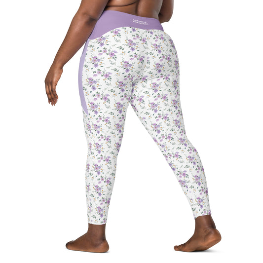 Blooming Crossover Leggings with Pockets