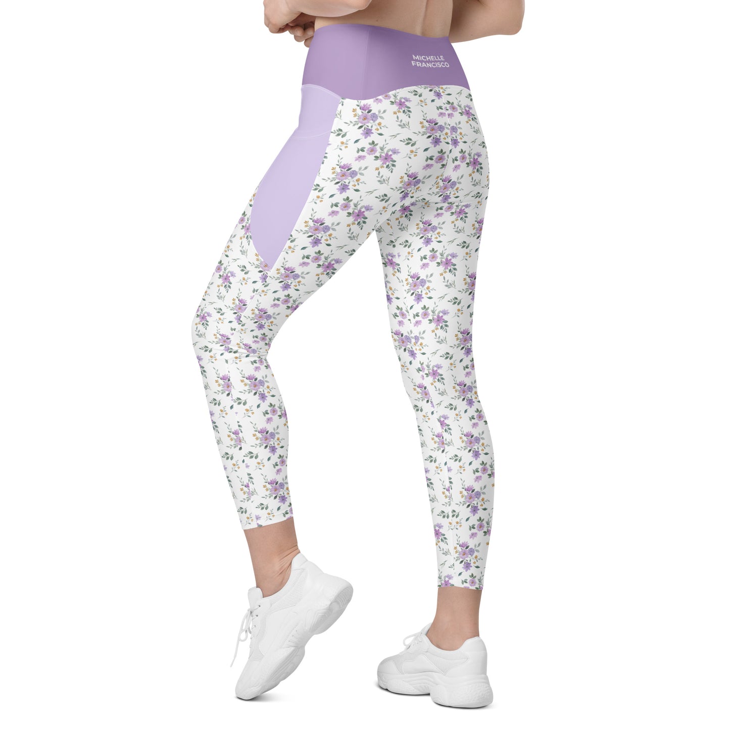 Blooming Crossover Leggings with Pockets