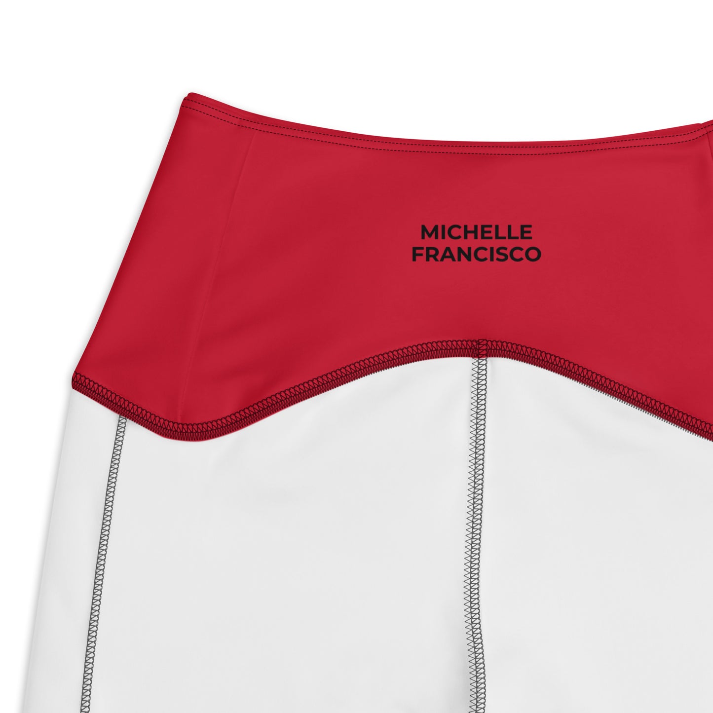 Black Red Crossover Leggings with Pockets