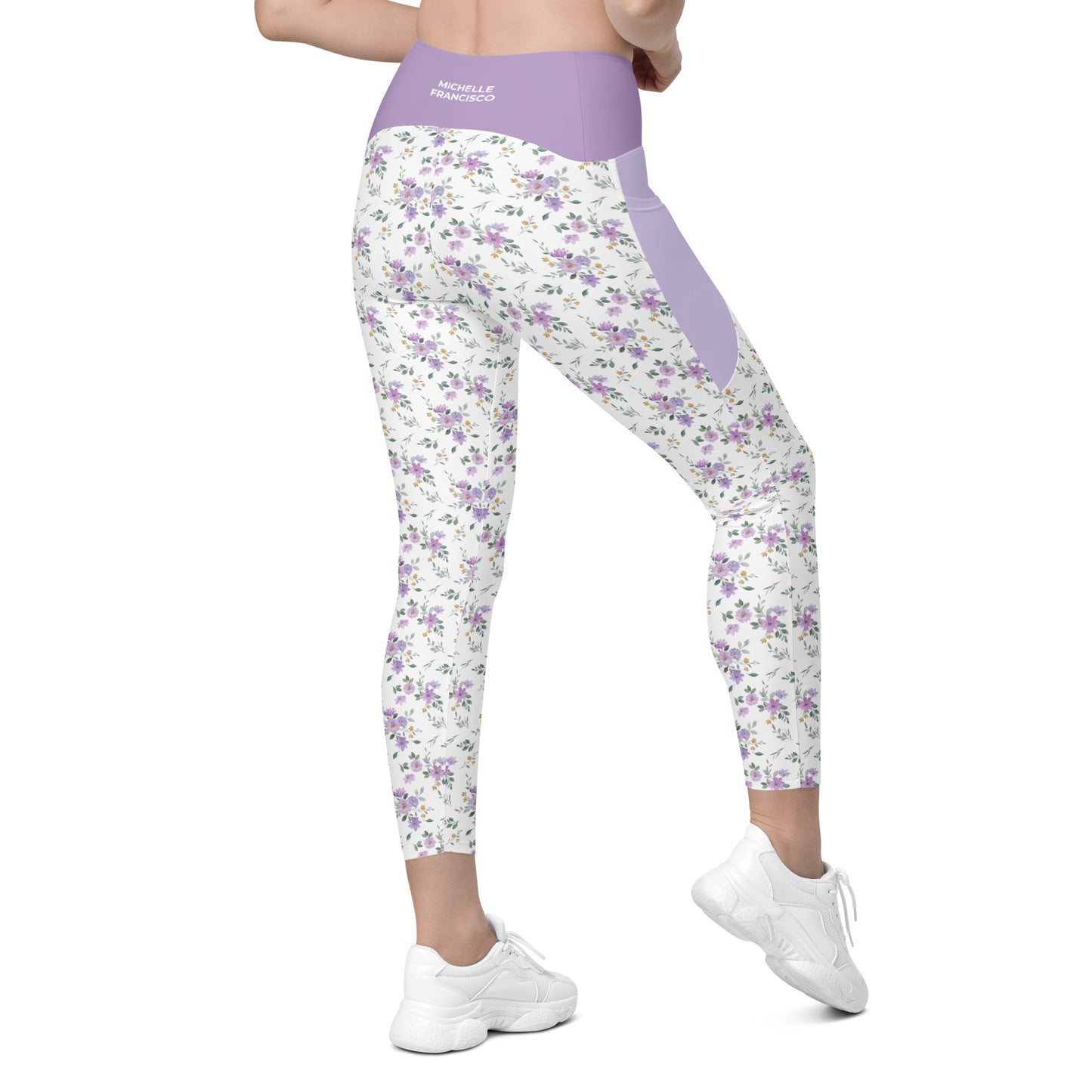 Blooming Crossover Leggings with Pockets
