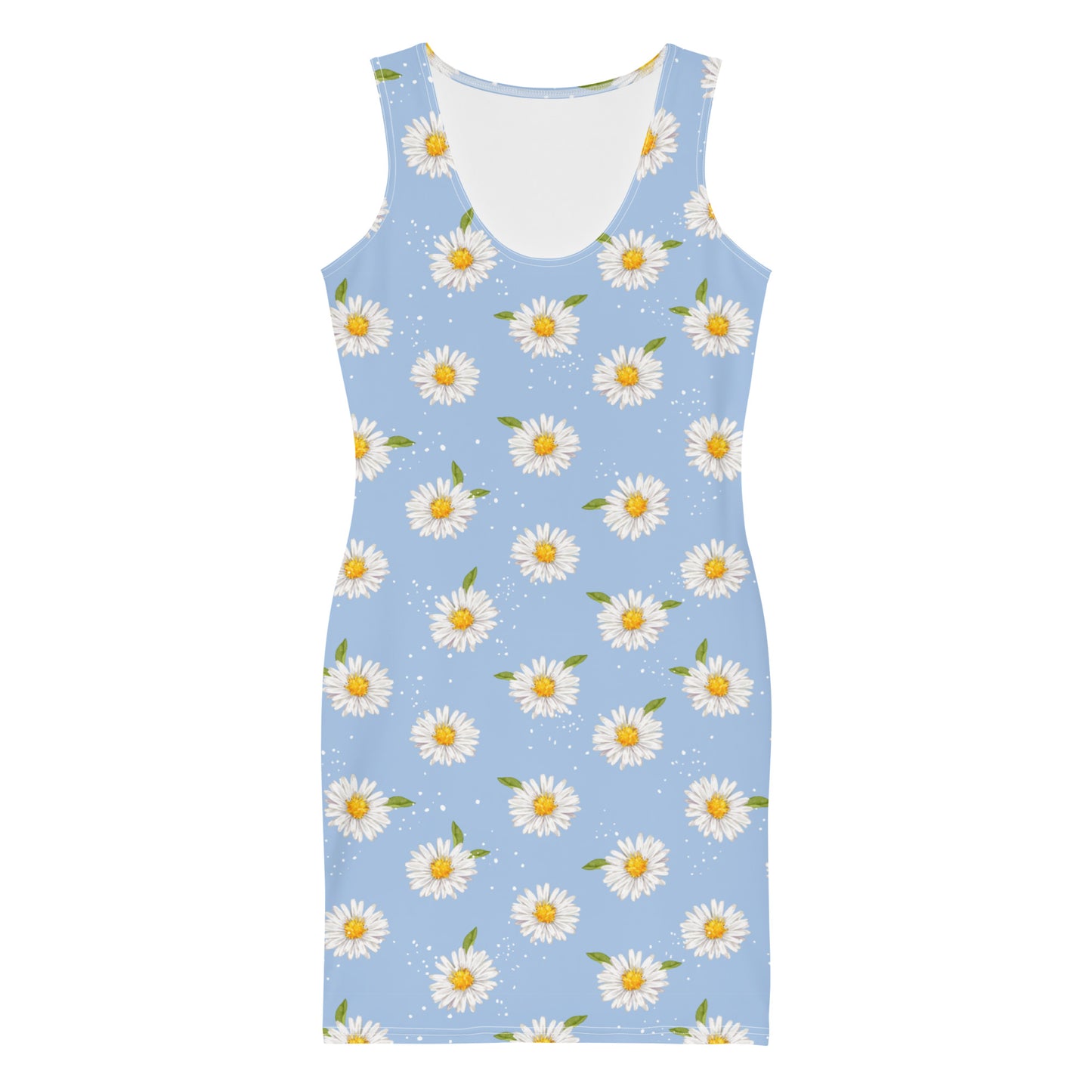 White Daisy Blue Mini Dress
