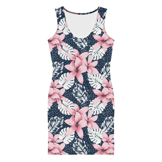 White Monstera Mini Dress