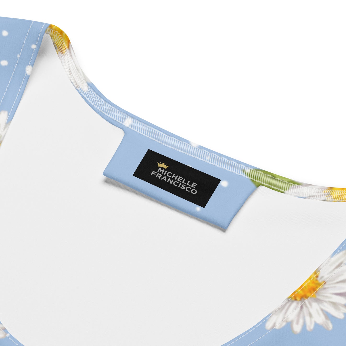 White Daisy Blue Mini Dress