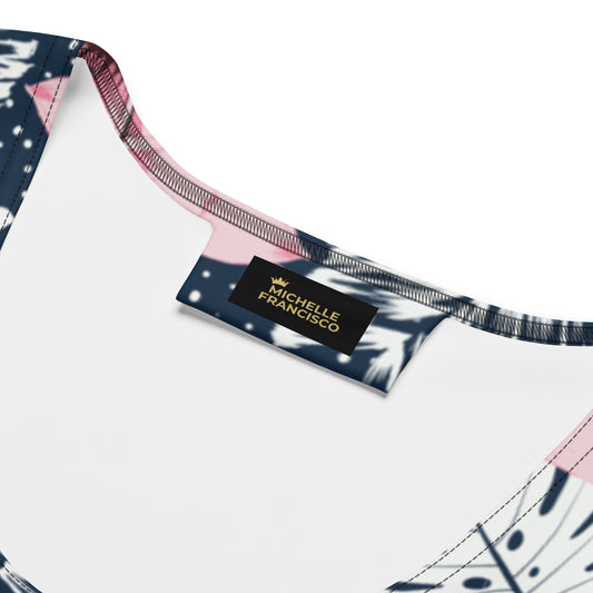 White Monstera Mini Dress