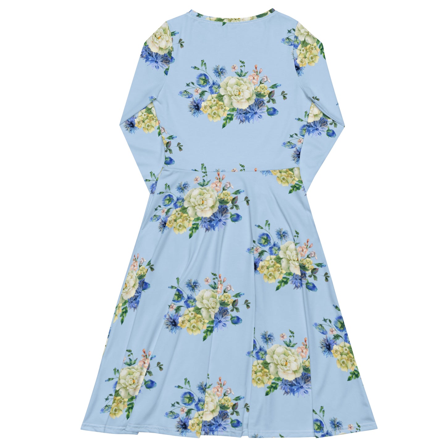 Simply Blooms Long Sleeve Midi Dress