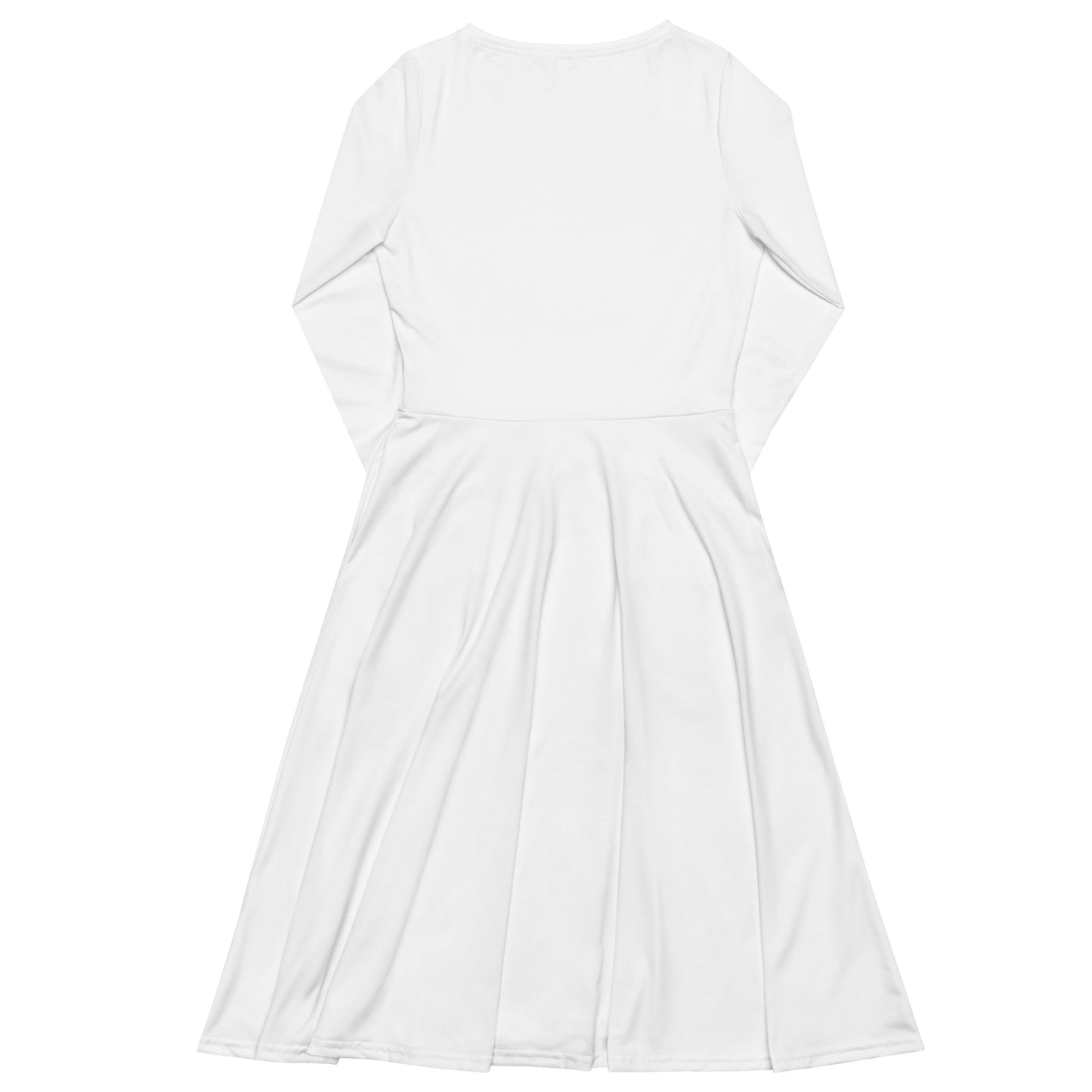 White Long Sleeve Midi Dress