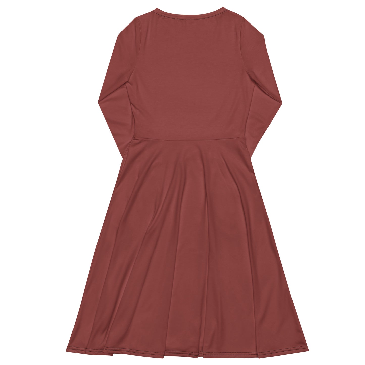 Roof Terracotta Long Sleeve Midi Dress