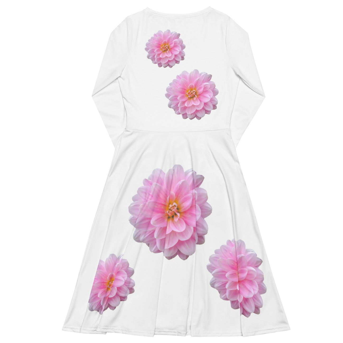 Lovely Girl White Long Sleeve Midi Dress
