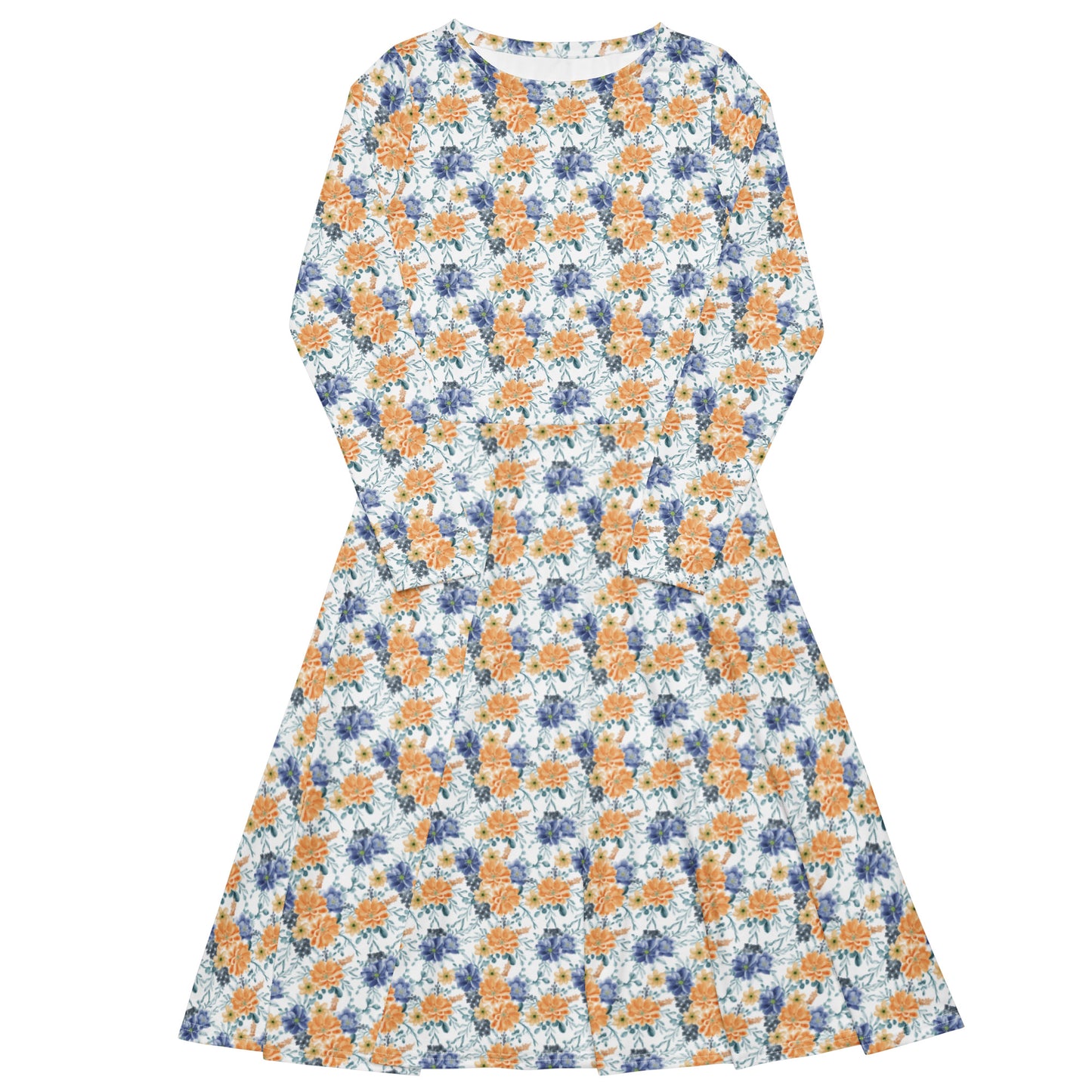 Wear Flowers Long Sleeve Midi Dress