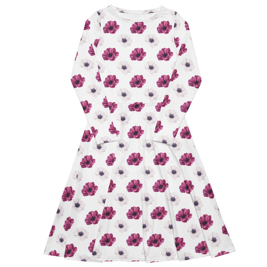 Scarlet Snow Long Sleeve Midi Dress