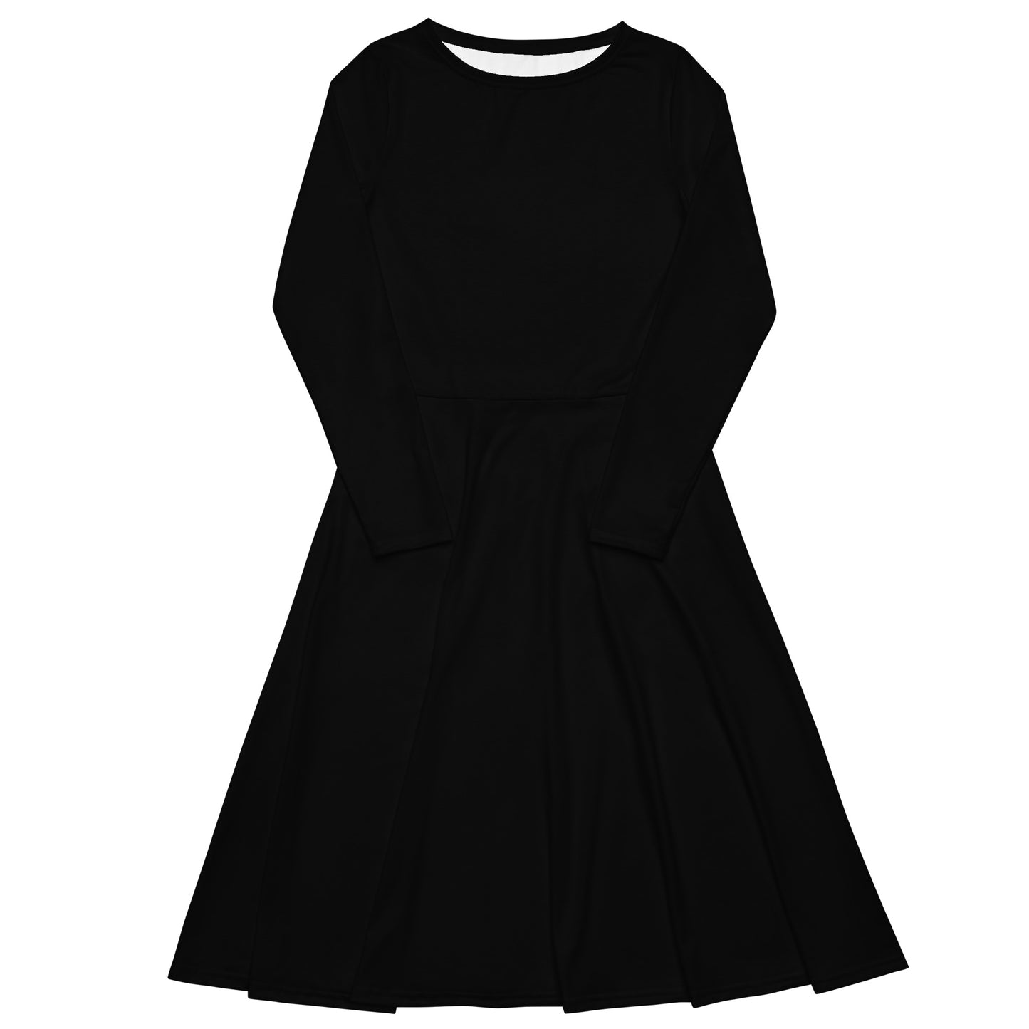Black Long Sleeve Midi Dress