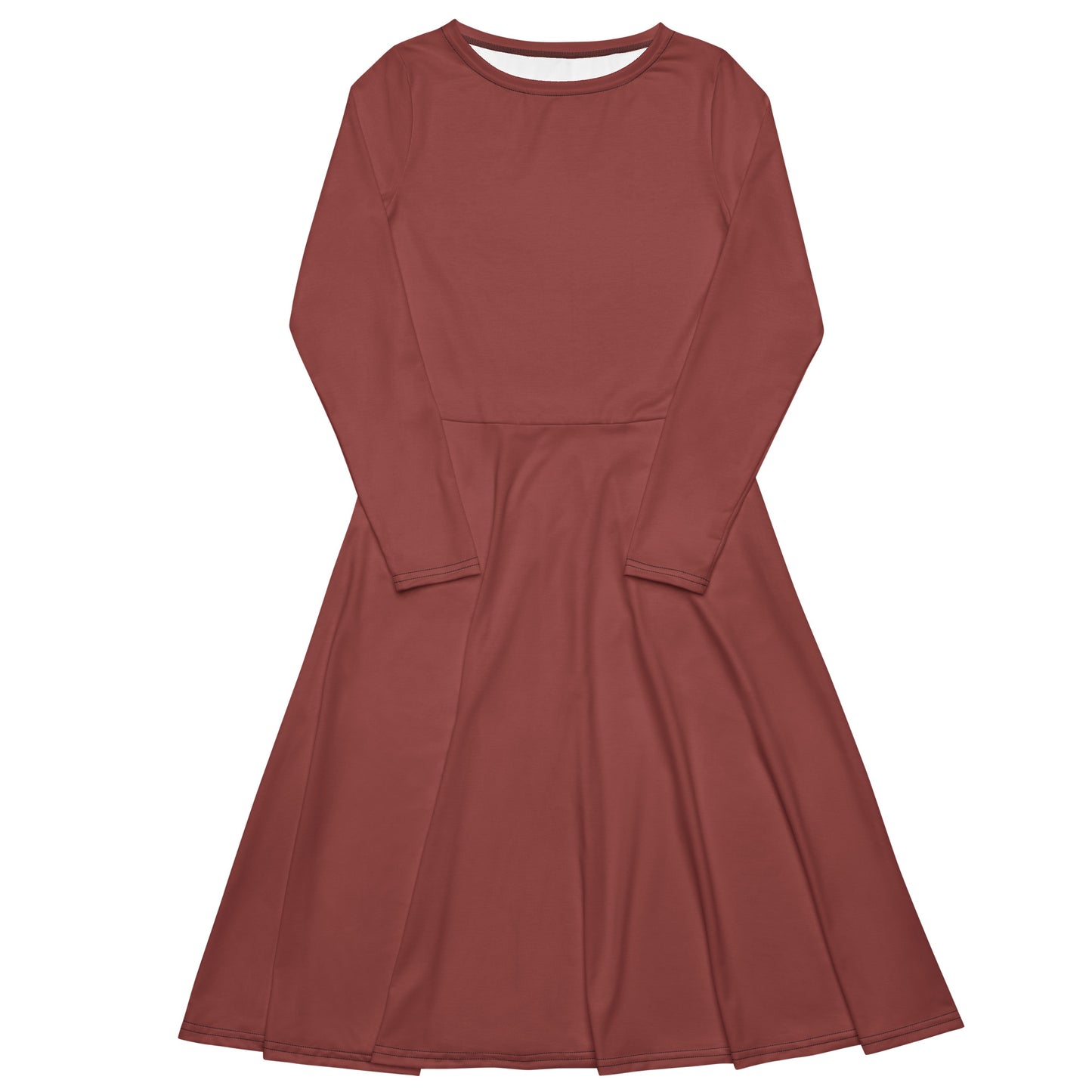 Roof Terracotta Long Sleeve Midi Dress