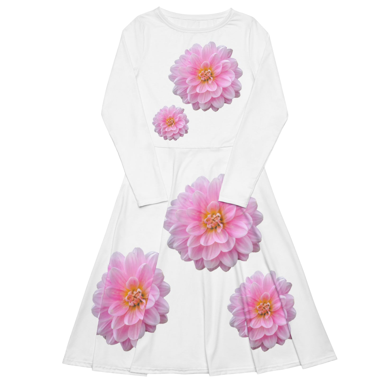 Lovely Girl White Long Sleeve Midi Dress