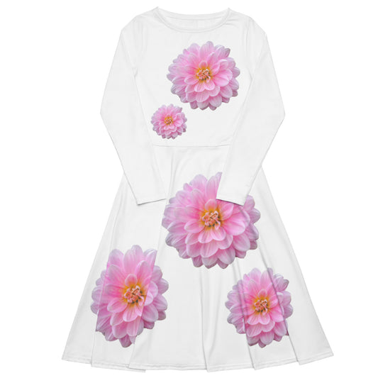 Lovely Girl White Long Sleeve Midi Dress