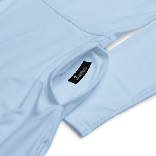 Own Joy Pattens Blue Long Sleeve Midi Dress