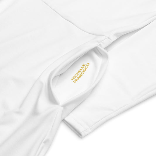 White Long Sleeve Midi Dress