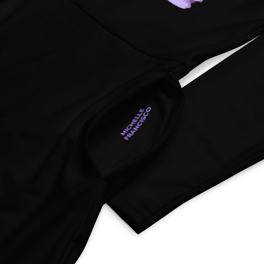 Too Much Bloom Black Long Sleeve Midi Dress