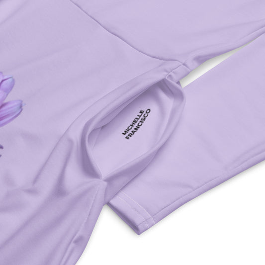 Too Much Bloom Fog Long Sleeve Midi Dress