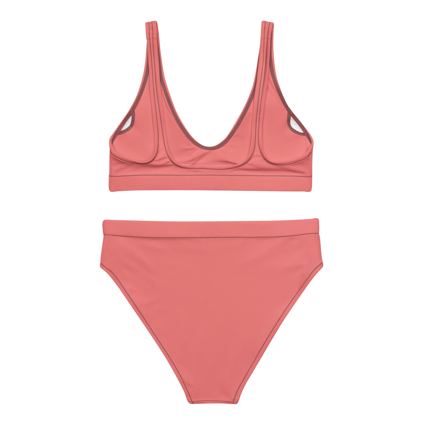 Salmon High-Waisted Bikini