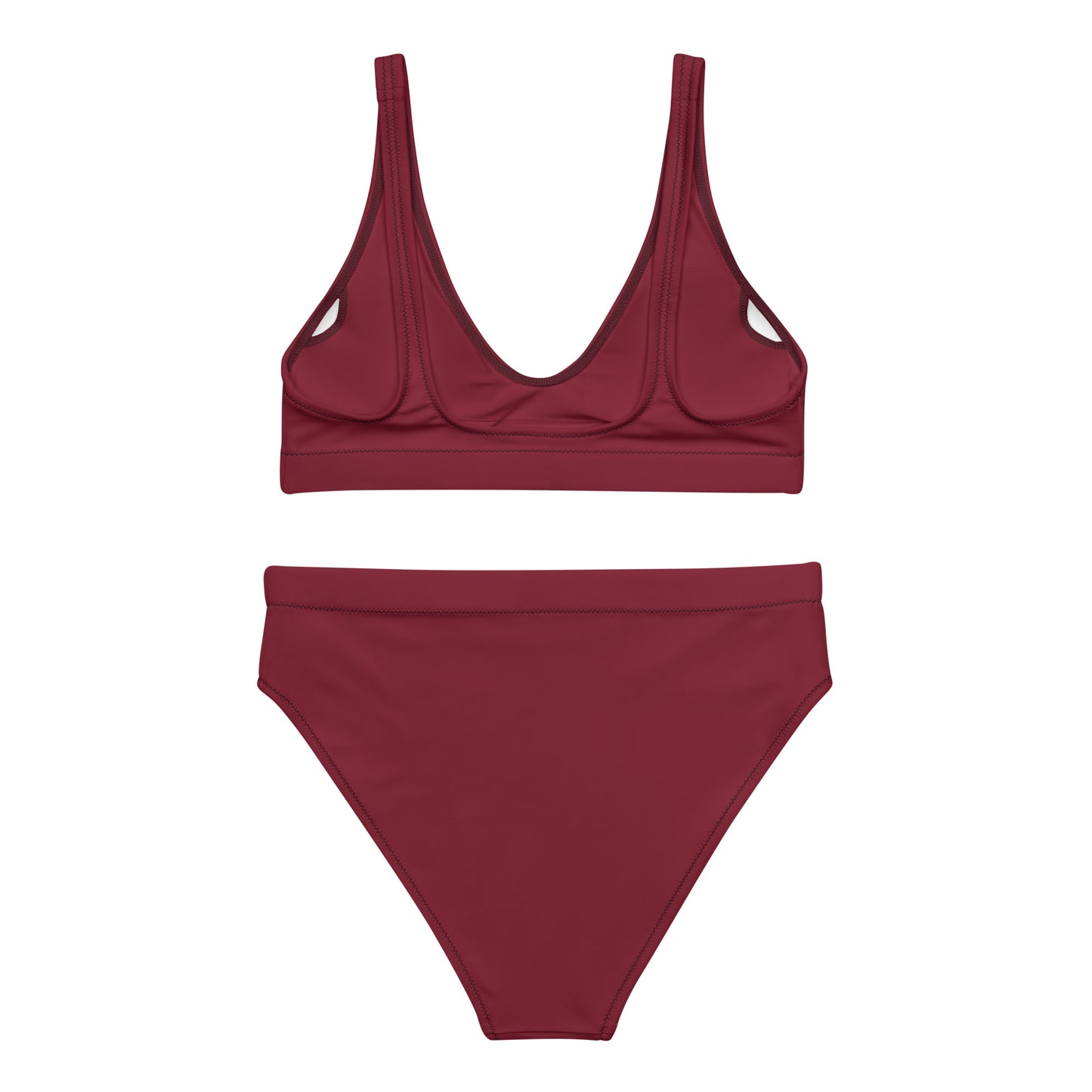 Burgundy High-Waisted Bikini