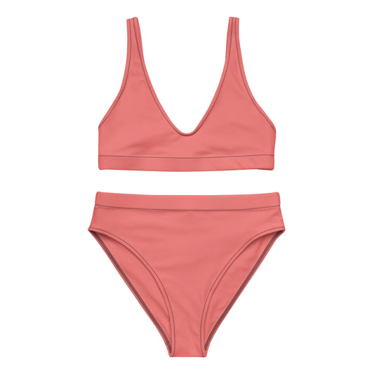 Salmon High-Waisted Bikini