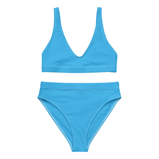 Deep Sky Blue High-Waisted Bikini