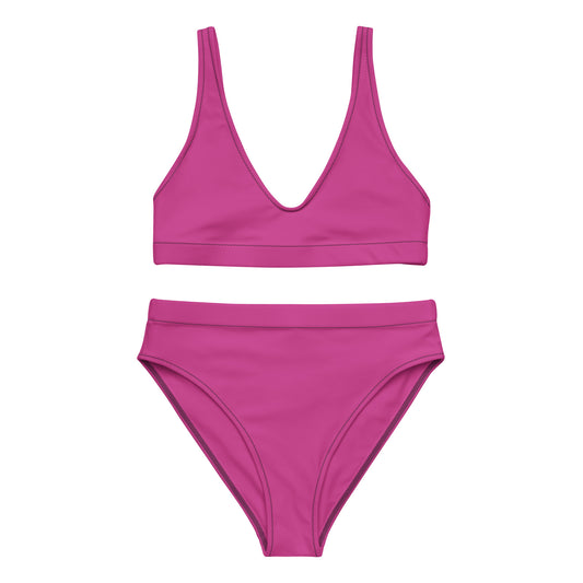 Deep Cerise High-Waisted Bikini