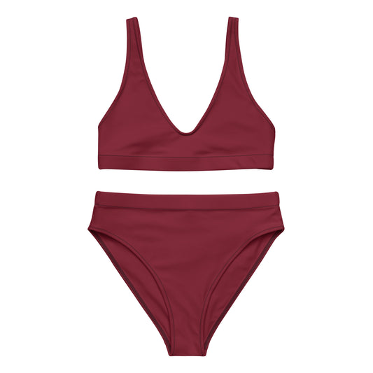 Burgundy High-Waisted Bikini