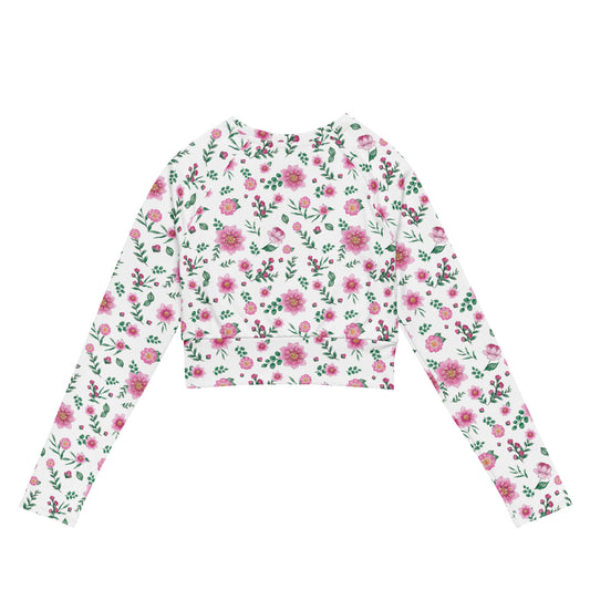 Pink Vibes Long-sleeve Crop Top