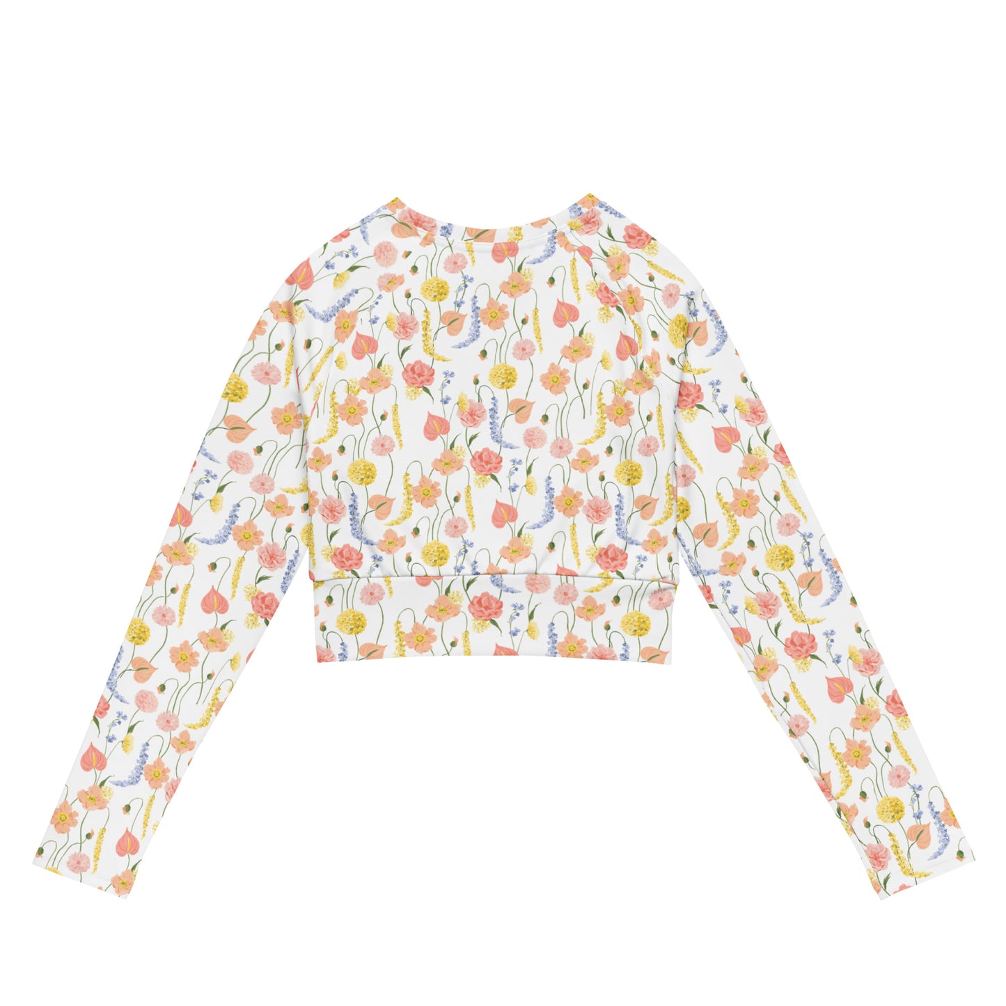Divine Flowers Long-sleeve Crop Top