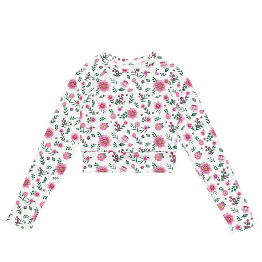 Pink Vibes Long-sleeve Crop Top