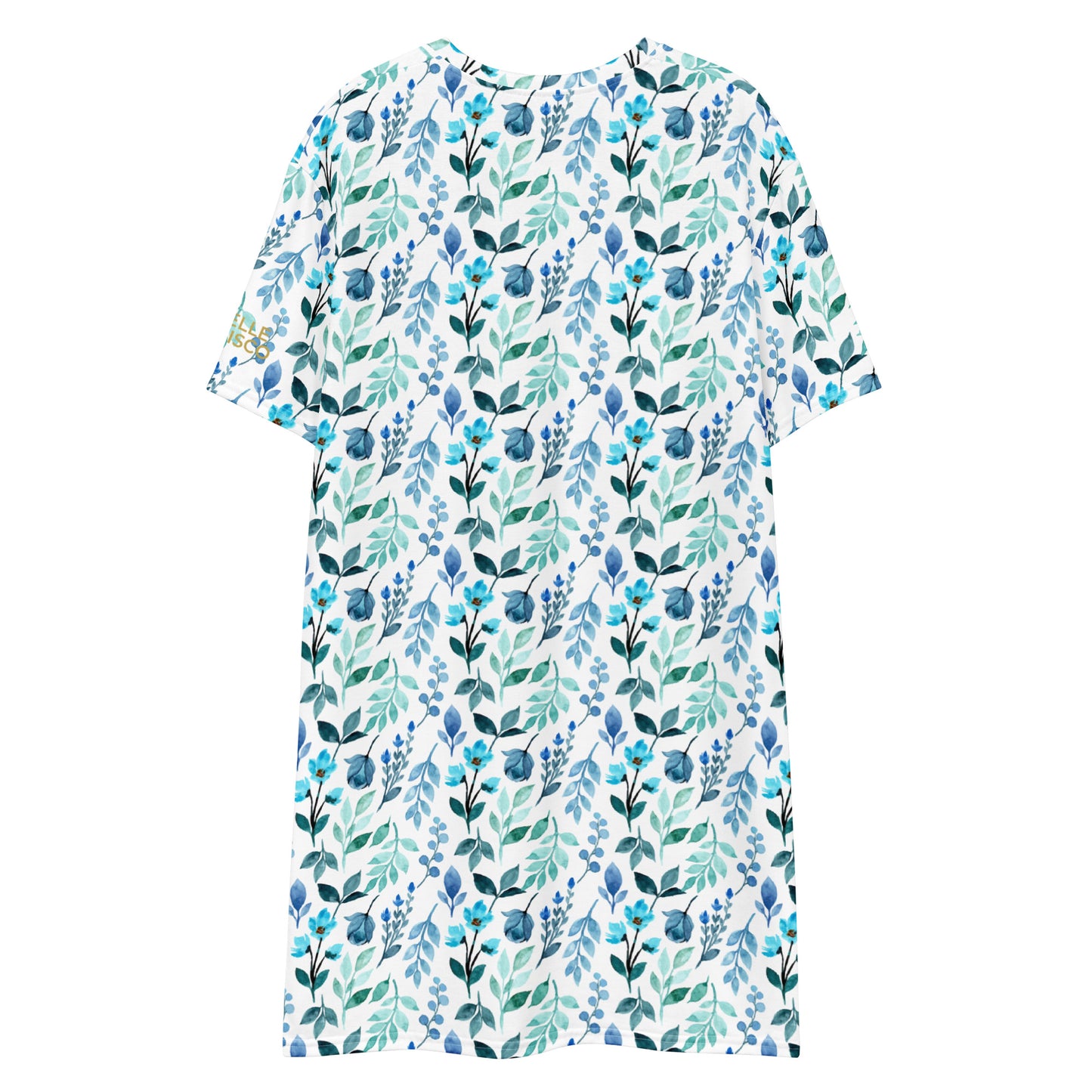 Misty Blue Flowers T-shirt Dress