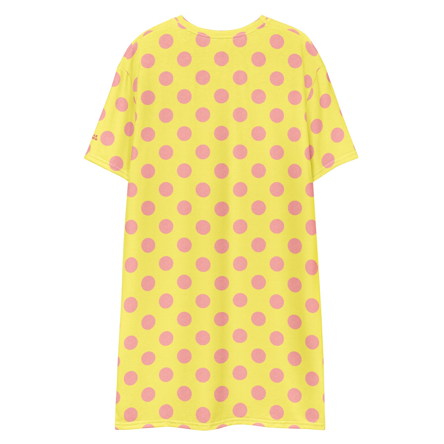 Yellow Pink Polka T-shirt Dress