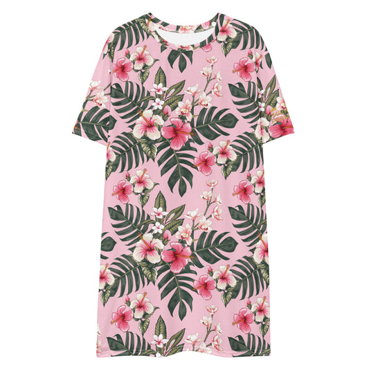 Flower Power Monstera T-shirt Dress