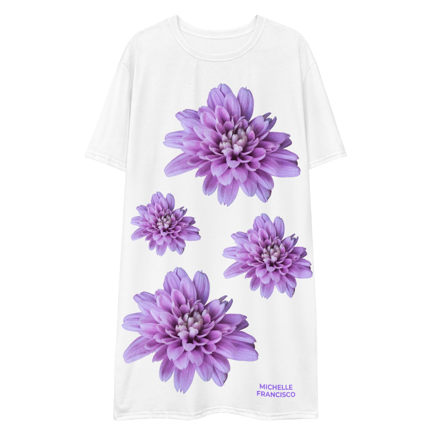 Too Much Bloom White T-shirt Dress