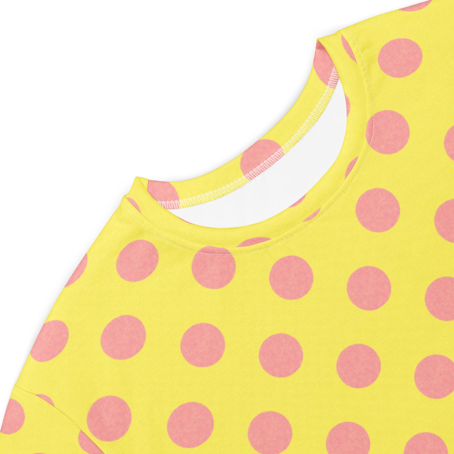 Yellow Pink Polka T-shirt Dress