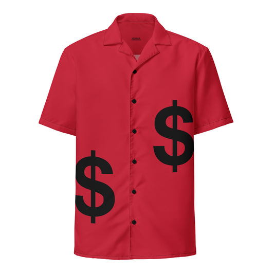 Men's Dollar Red Button Shirt