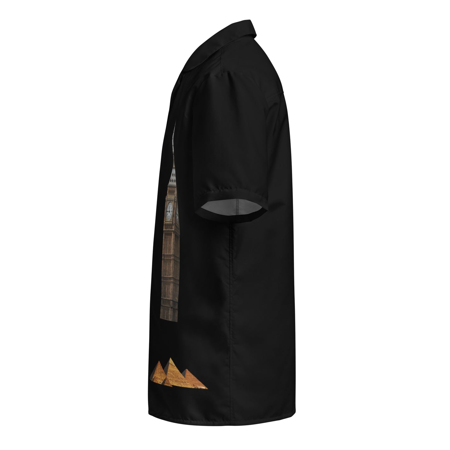 Men's Travel Black Button Shirt