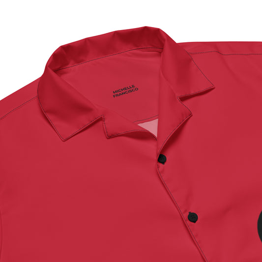 Men's Dollar Red Button Shirt