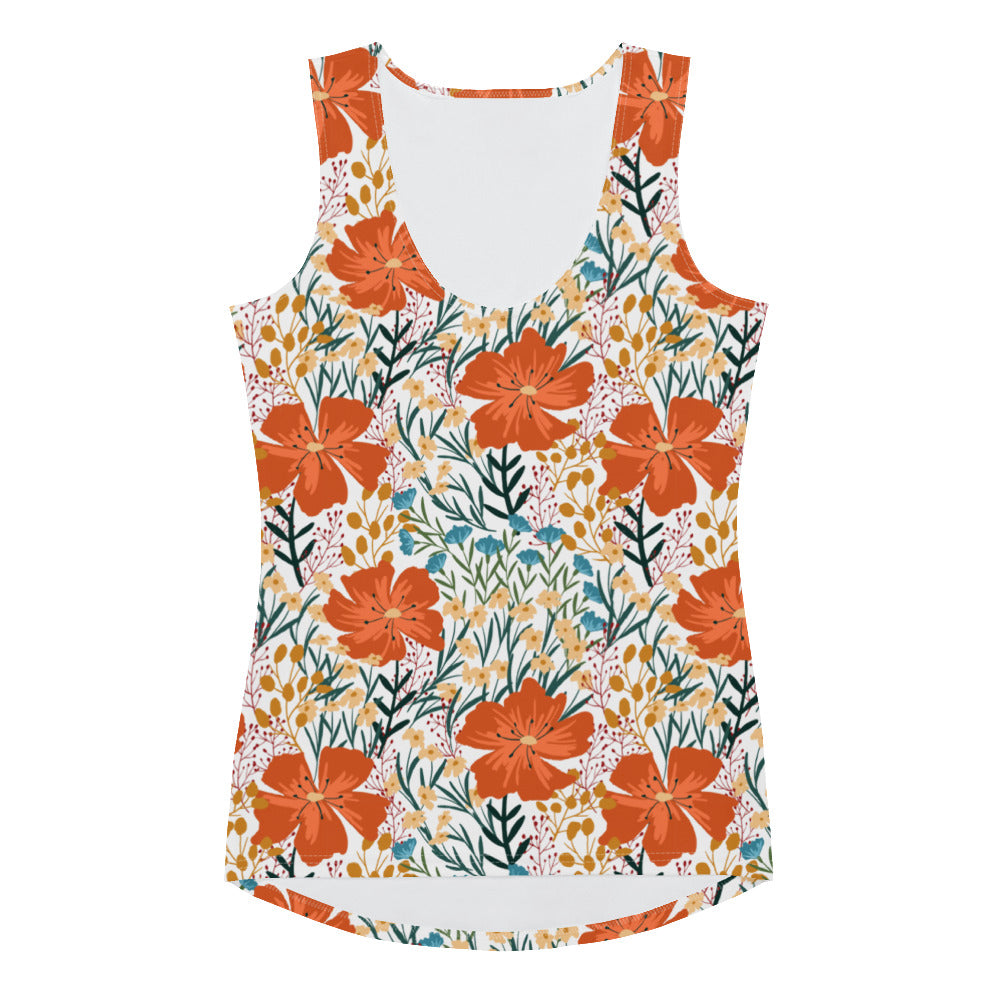 Orange Flowers Tank Top