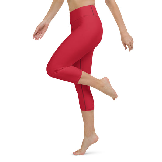 Red Yoga Capri Leggings
