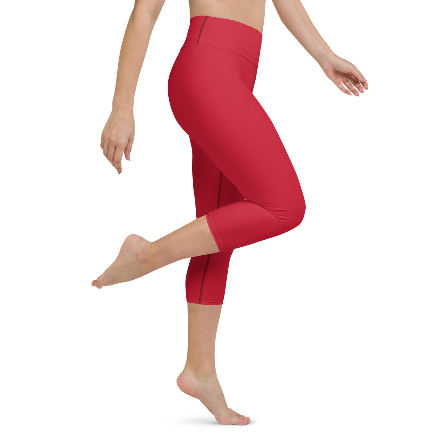 Red Yoga Capri Leggings