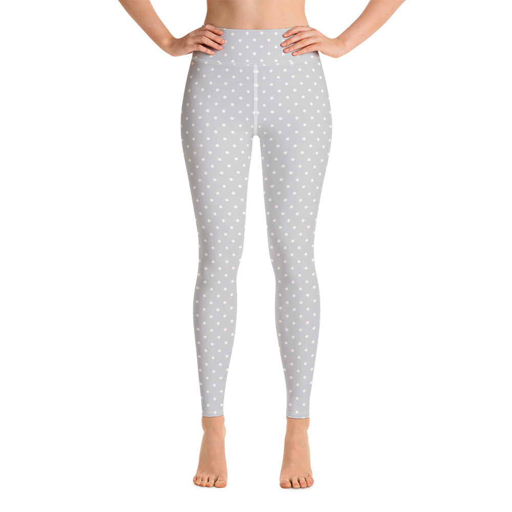 Silver Polka Yoga Leggings