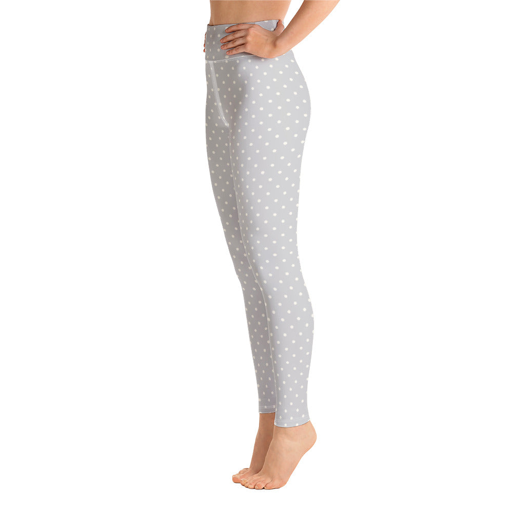 Silver Polka Yoga Leggings